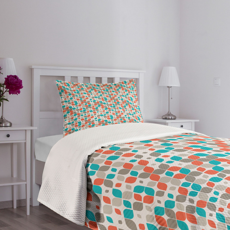 Abstract Mosaic Floral Bedspread Set