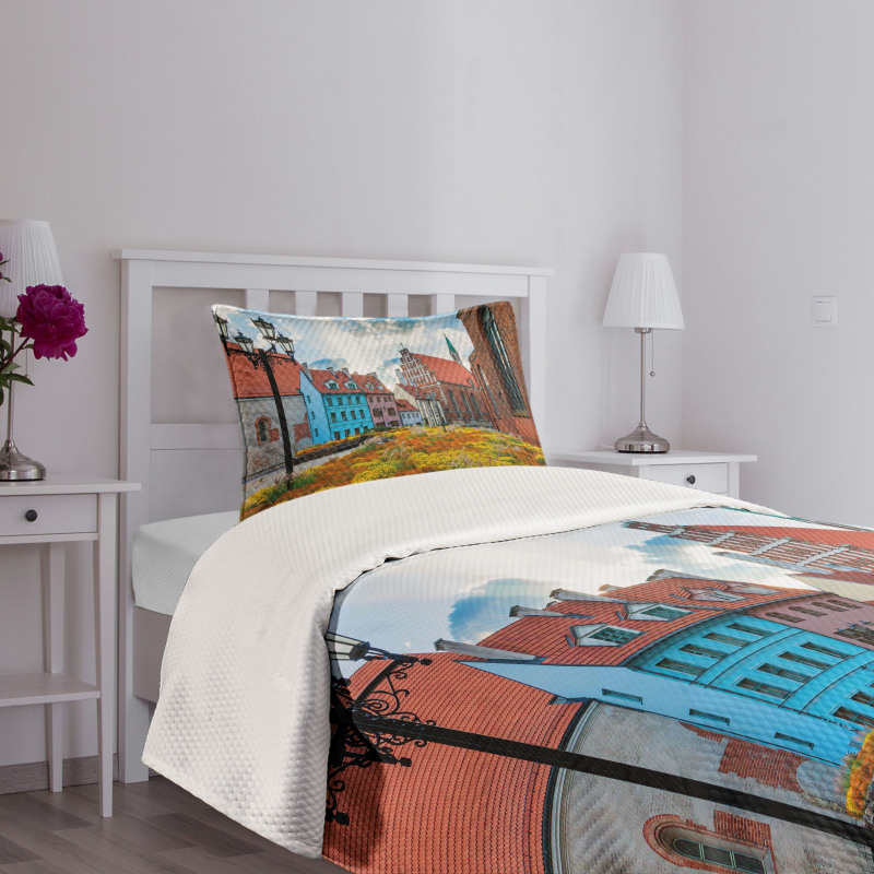 Old City Riga Latvia Bedspread Set