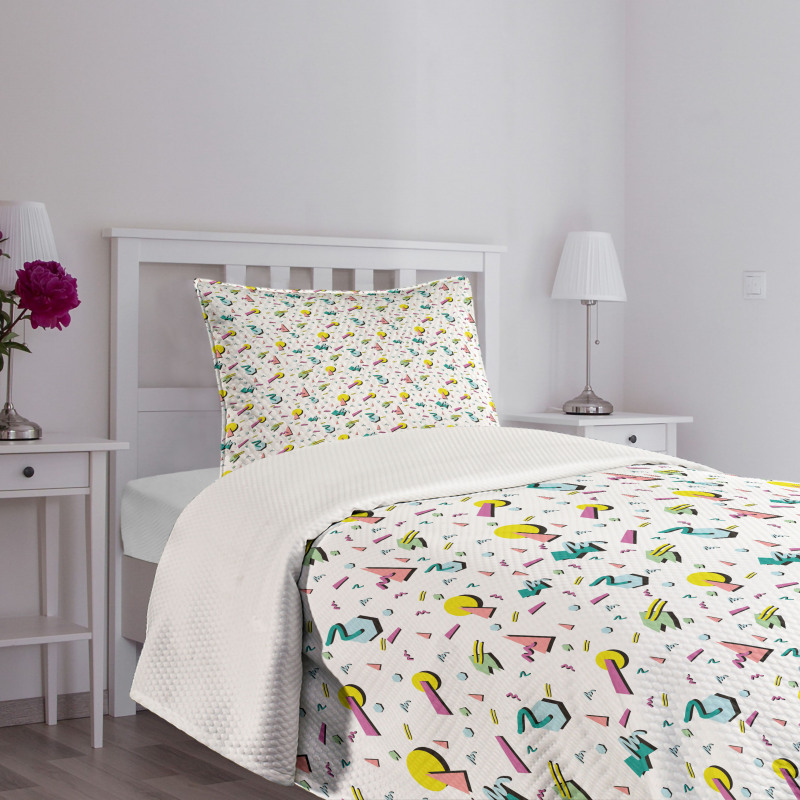 Retro Geometric Doodle Bedspread Set