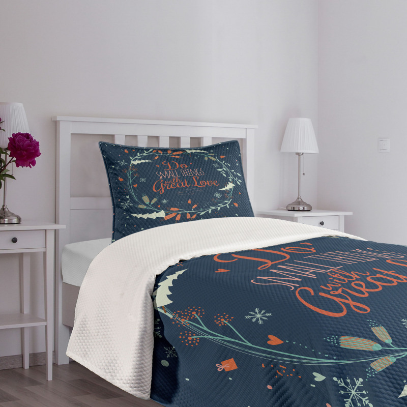 Romantic Floral Wreath Bedspread Set