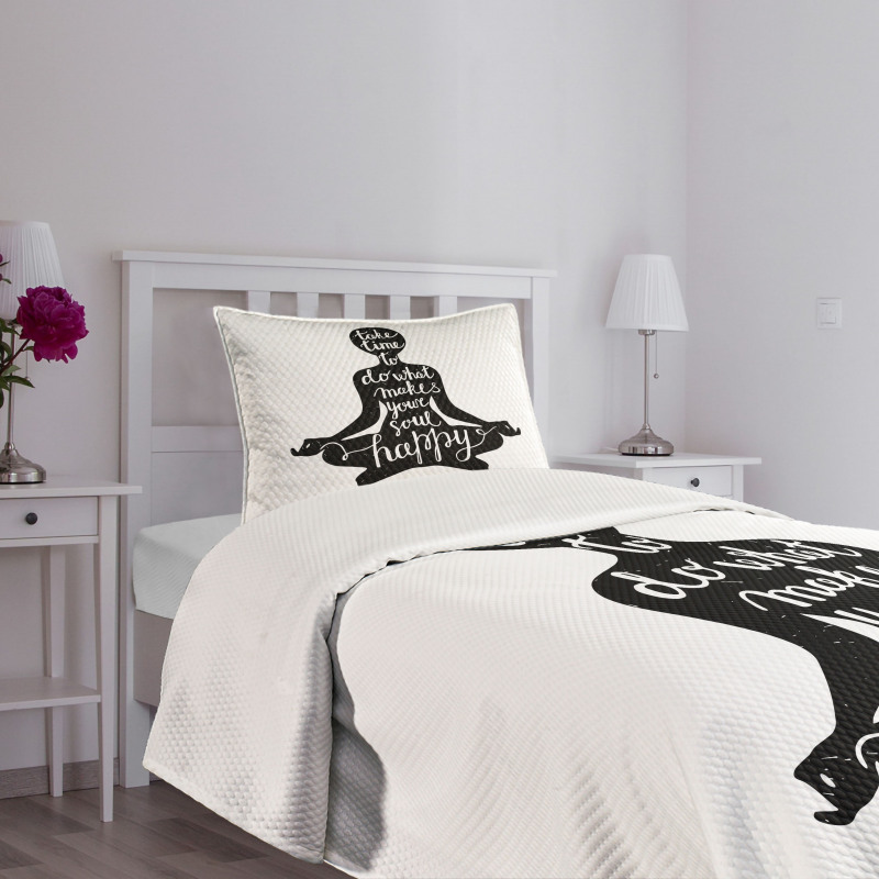 Silhouette with Writing Bedspread Set