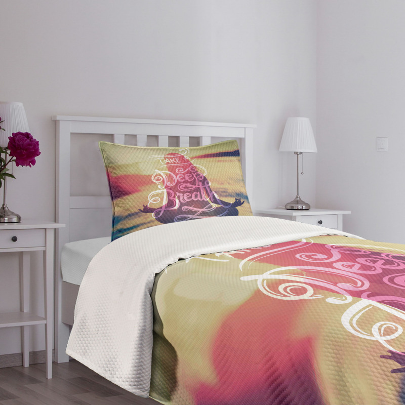 Woman Calm Sunset Beach Bedspread Set