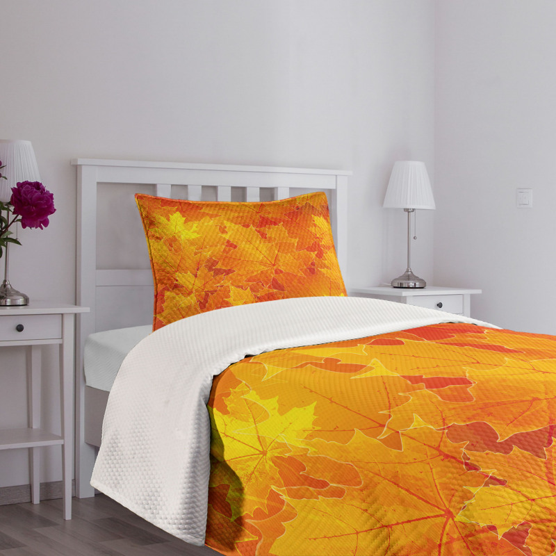 Maple Botany Foliage Leaf Bedspread Set