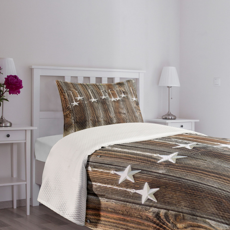 Grey Stars Bedspread Set