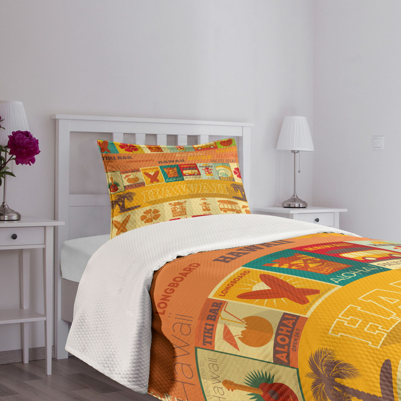 Old Travel Cards Bedspread Set