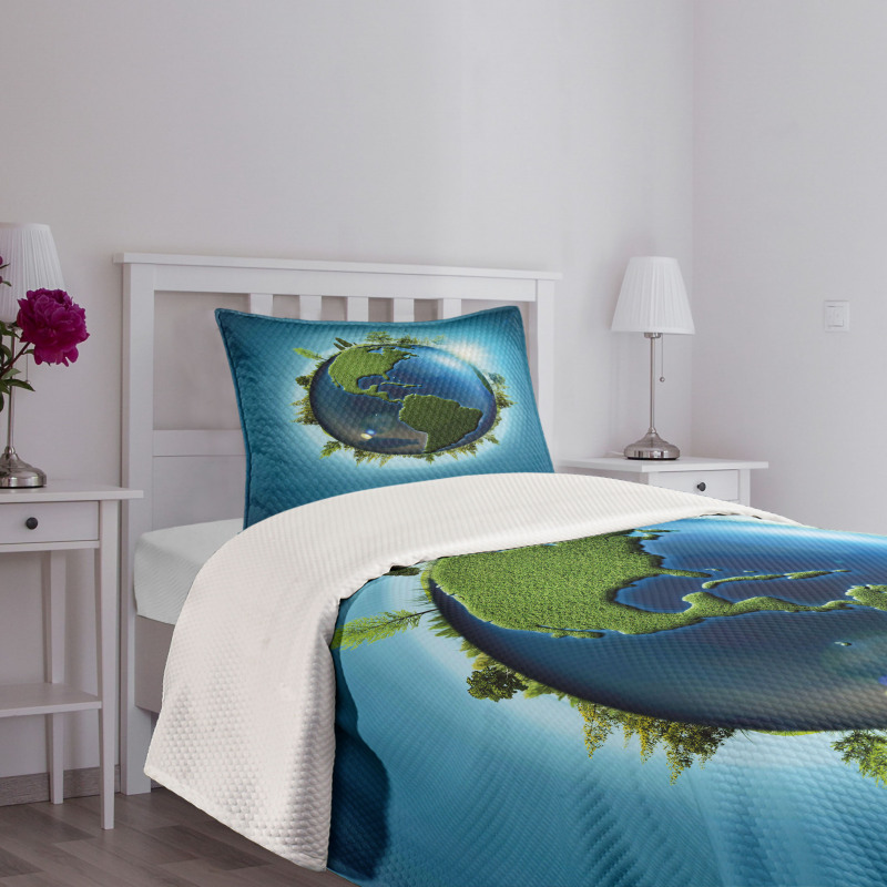 Blue Seas Fresh Continent Bedspread Set