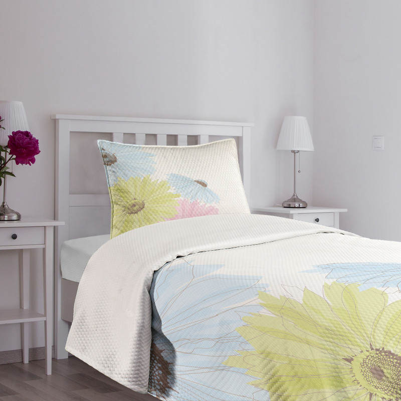 Colorful Gerbera Daisies Bedspread Set