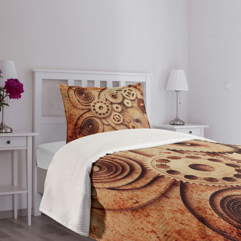 Mechanical Clocks Gears Bedspread Set