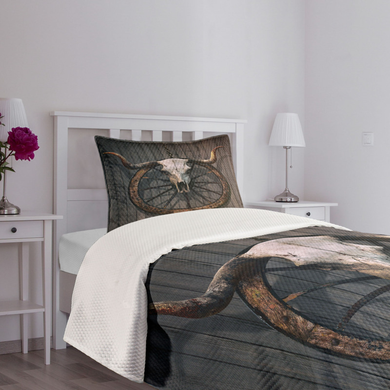 Rustic Skulll Bedspread Set