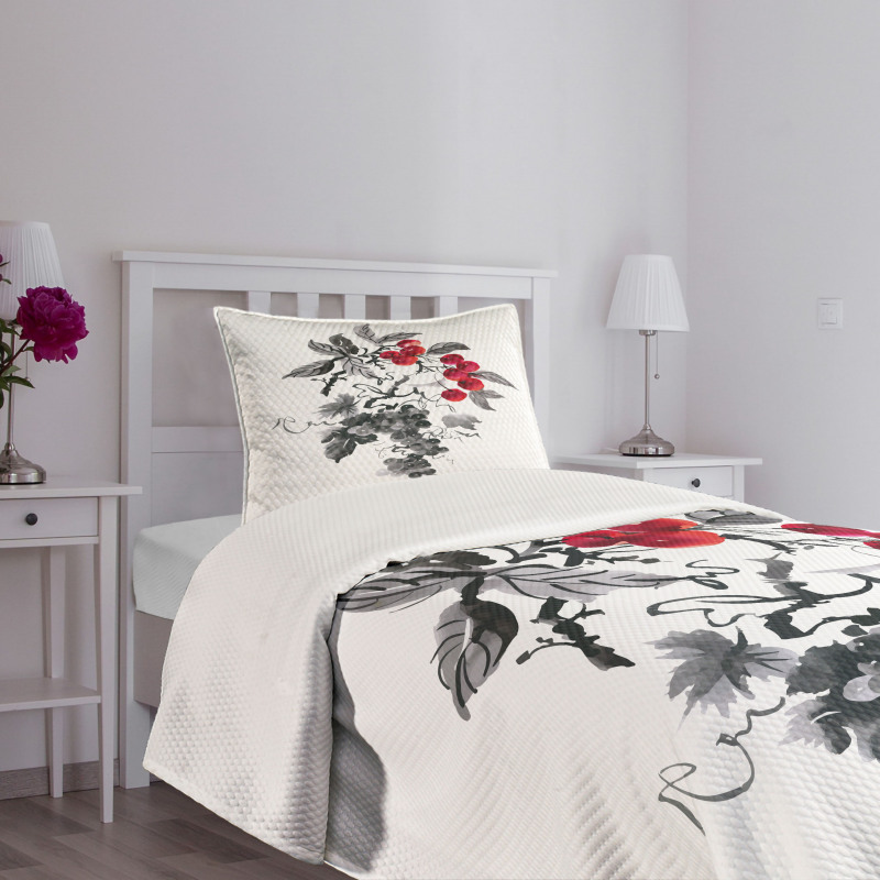 Rural Natural Foliage Bedspread Set