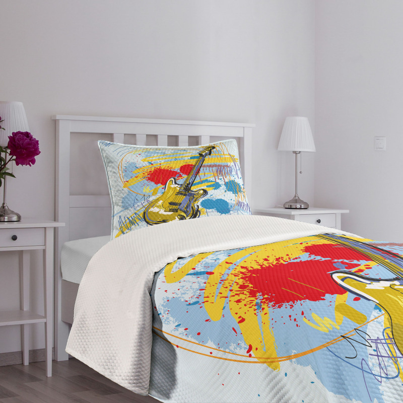 Abstract Musical Instrument Bedspread Set