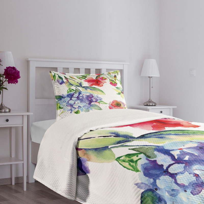 Summer Flowers Branch Bedspread Set