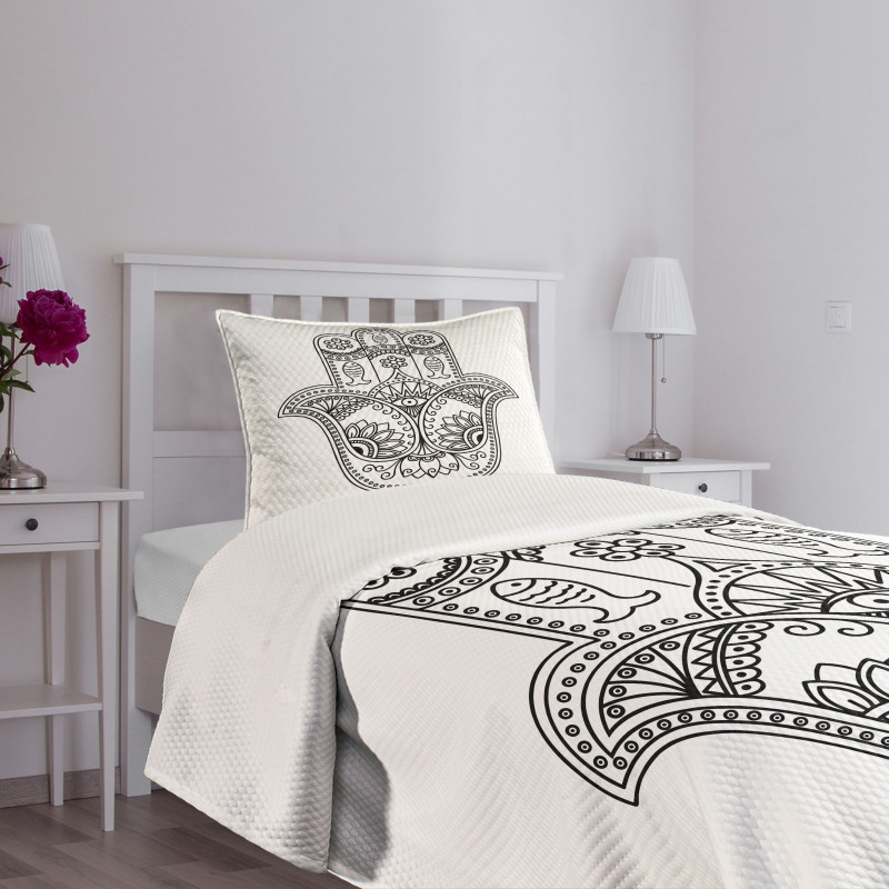 Fish Flowers Evil Eye Bedspread Set