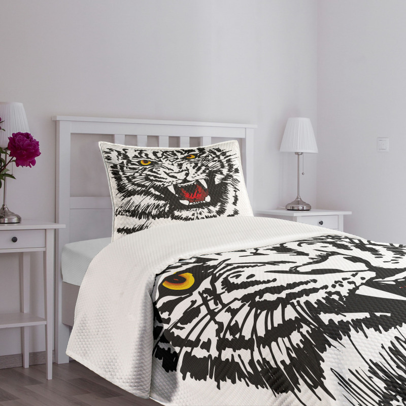Angry Feline Vivid Eyes Bedspread Set