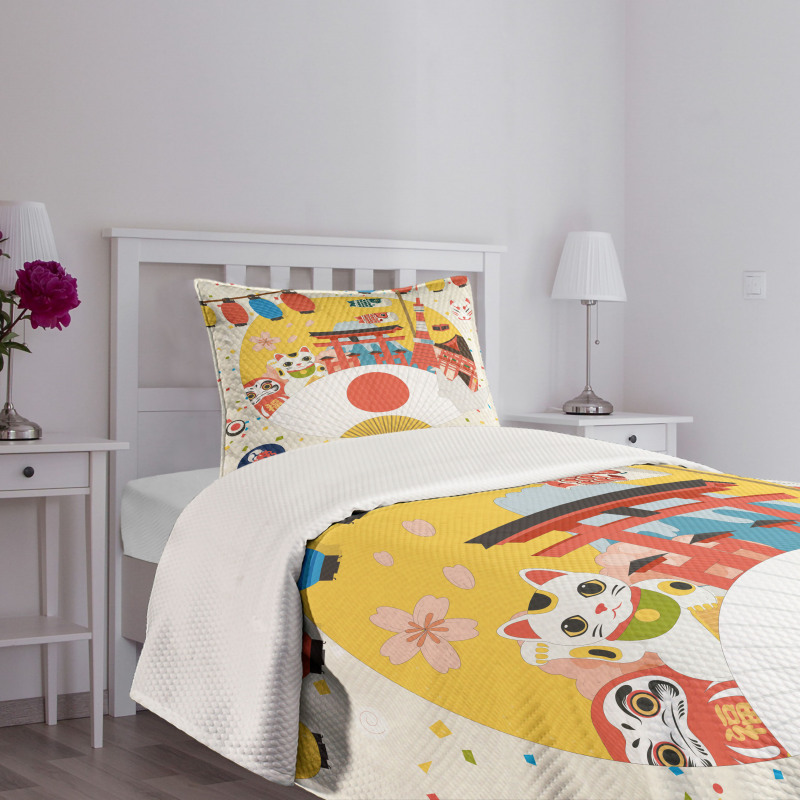 Japanese Kawai Pattern Bedspread Set