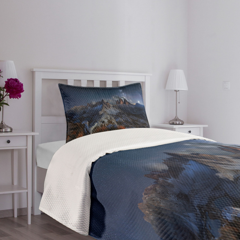 Italy Mountains Milky Way Bedspread Set