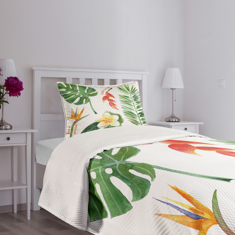Tropical Flora Bedspread Set