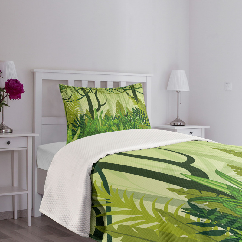 Cartoon Rainforest Bedspread Set