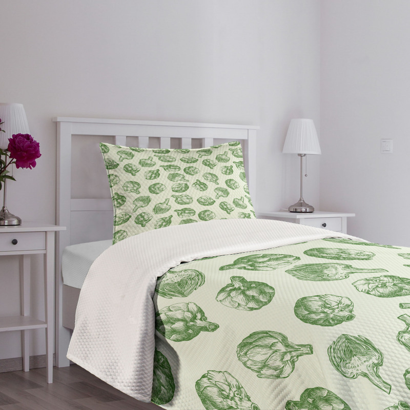 Green and Fresh Food Bedspread Set