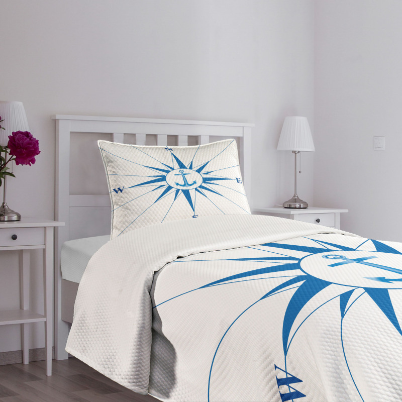 Blue Windrose Anchor Bedspread Set