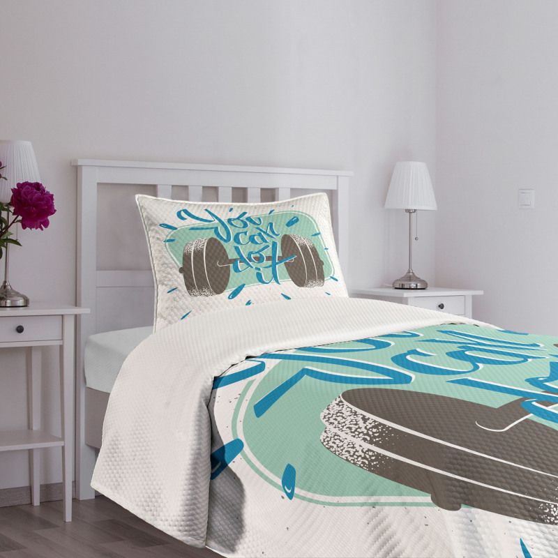 Retro Inspiration Words Bedspread Set