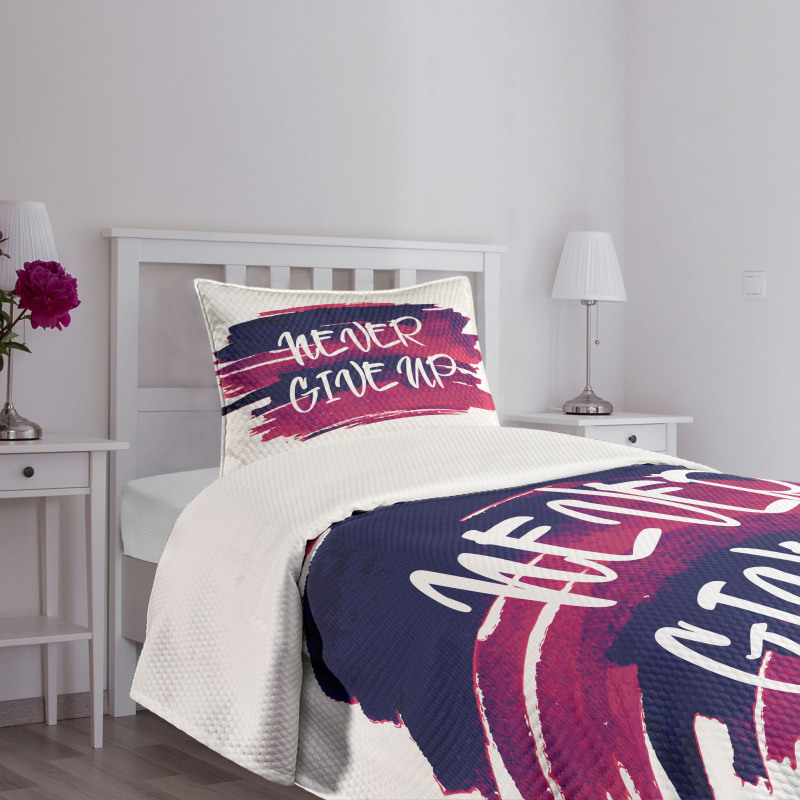 Brushstrokes with Words Bedspread Set