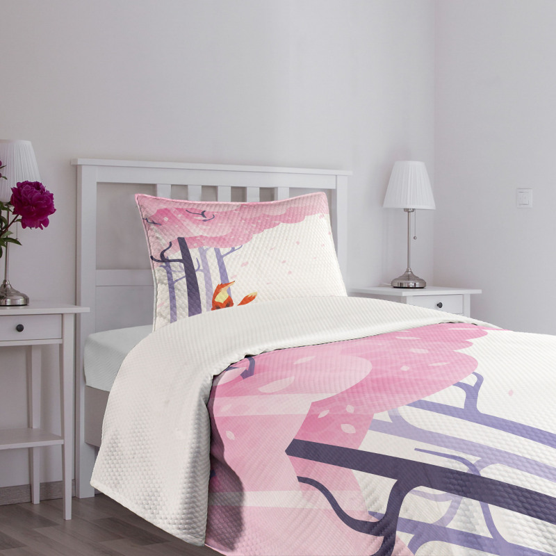 Spring Pink Sakura Idyllic Bedspread Set