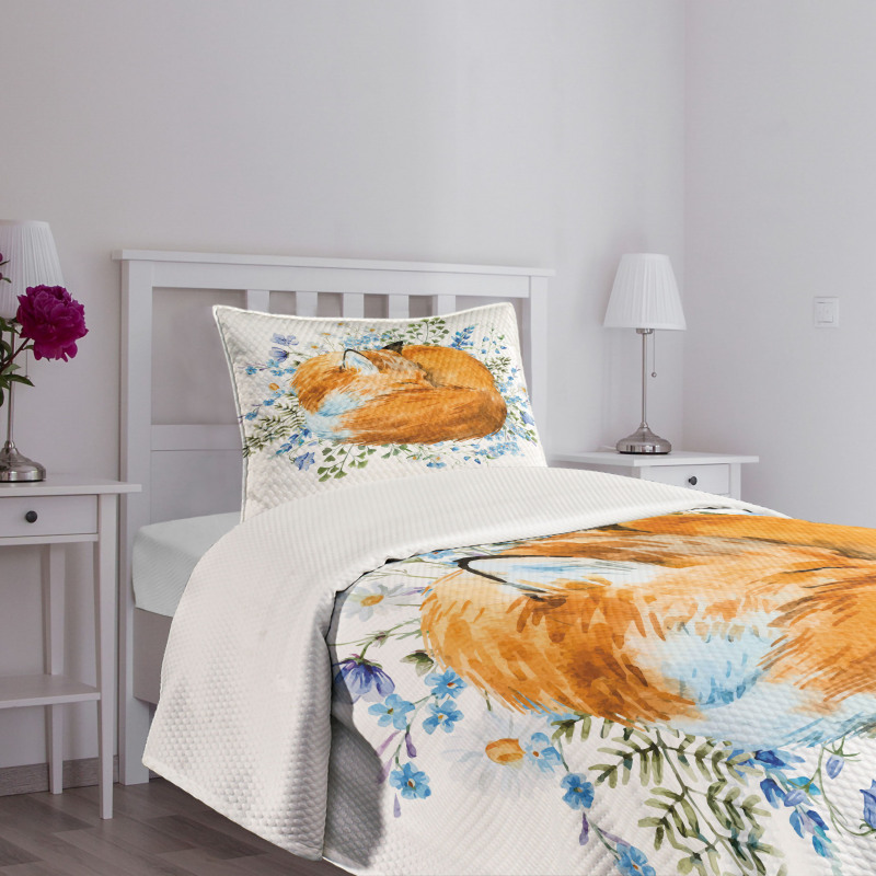 Sleeping Fox Watercolors Bedspread Set