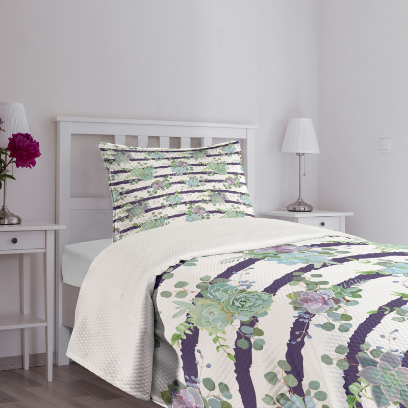 Natural Cactus Pattern Bedspread Set