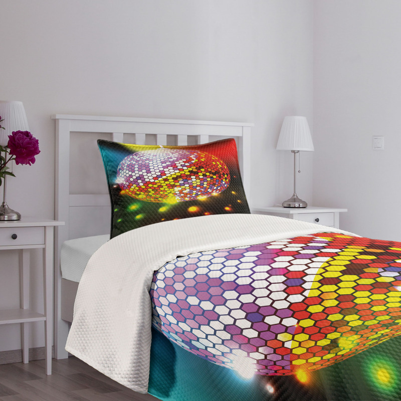 Vivid Disco Ball Bedspread Set