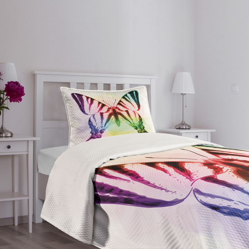 Butterfly Rainbow Bedspread Set