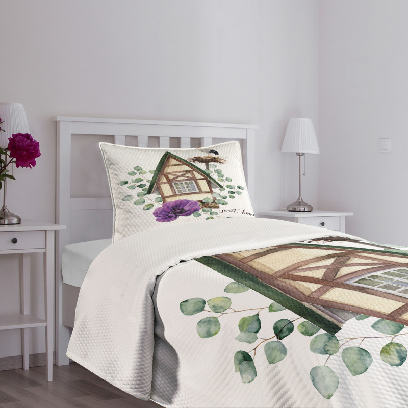 Watercolor Home Bedspread Set