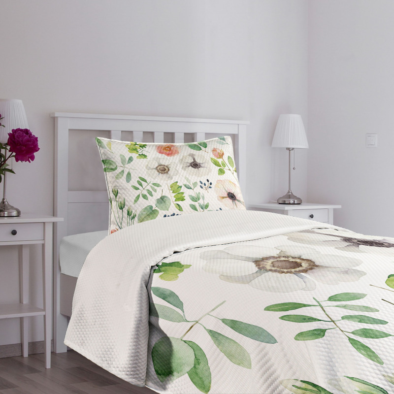 Floral Elements Bedspread Set