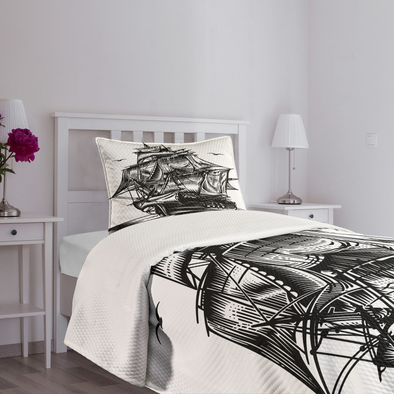 Nautical Line Art Bedspread Set