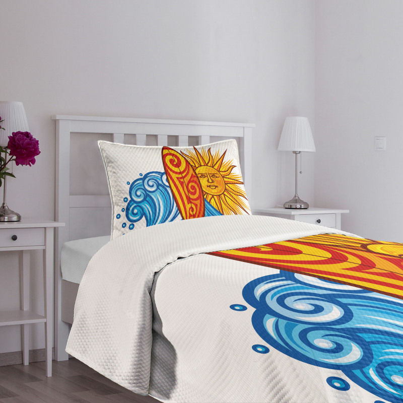 Ocean Wave Sun Bedspread Set