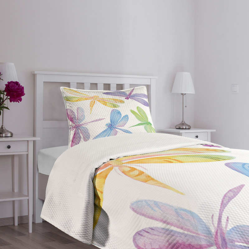 Watercolor Winged Bug Bedspread Set