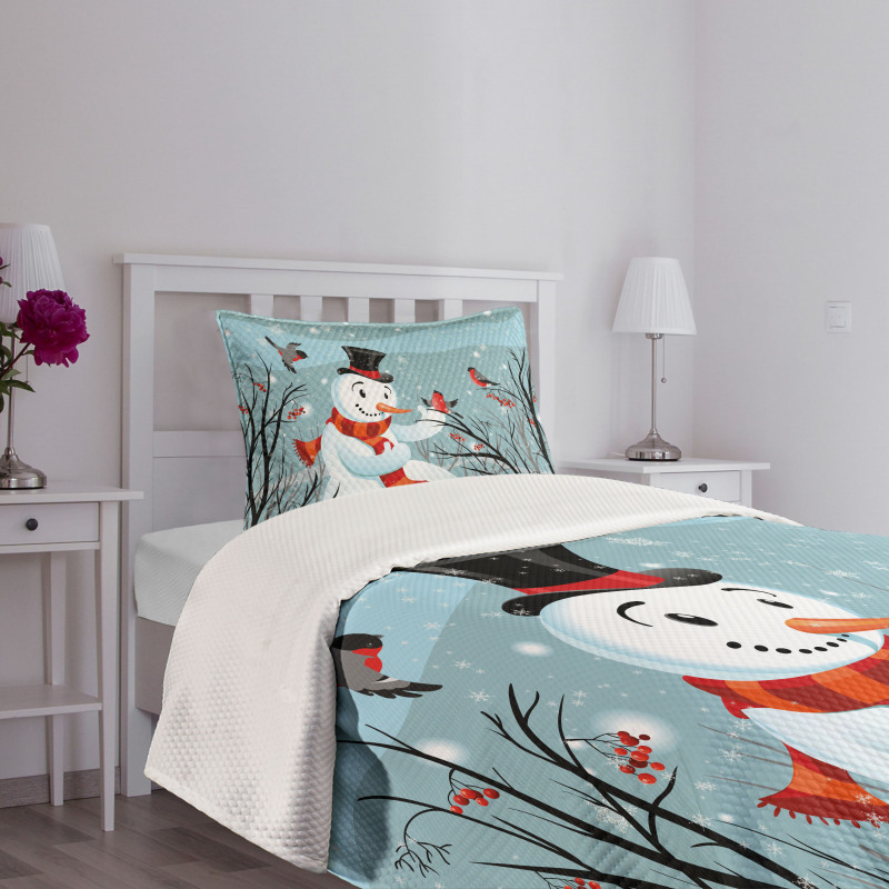 Snowy Winter Tree Bedspread Set