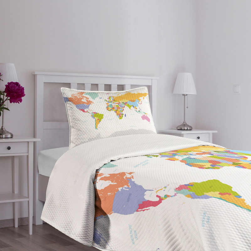 Detailed Political Colorful Bedspread Set