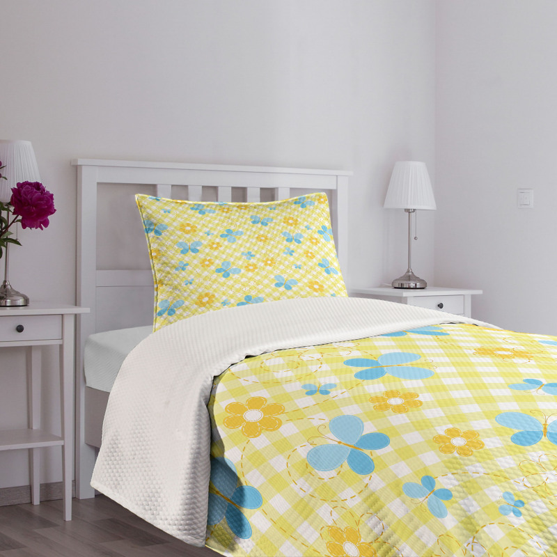 Kids Daisy Butterfly Bedspread Set