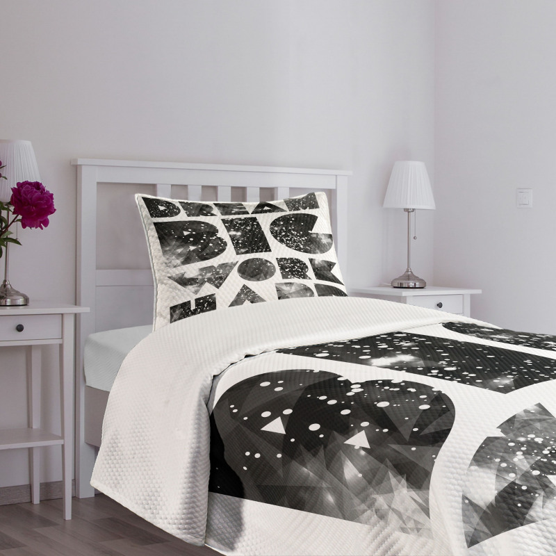 Words with Galaxy Stars Bedspread Set