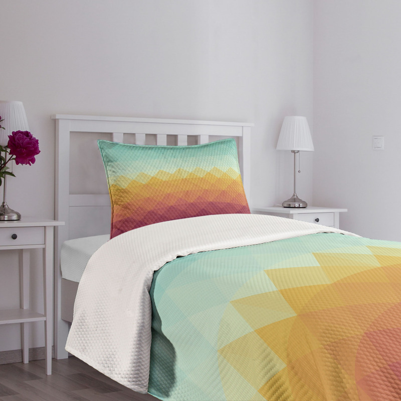 Abstract Checkered Pastel Bedspread Set