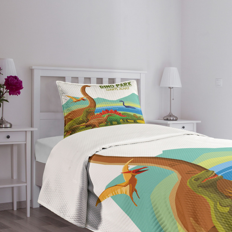 Dino Park Alive Theme Bedspread Set