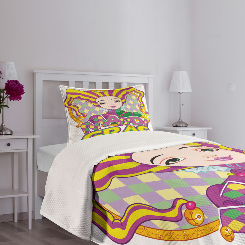 Carnival Girl in Hat Bedspread Set