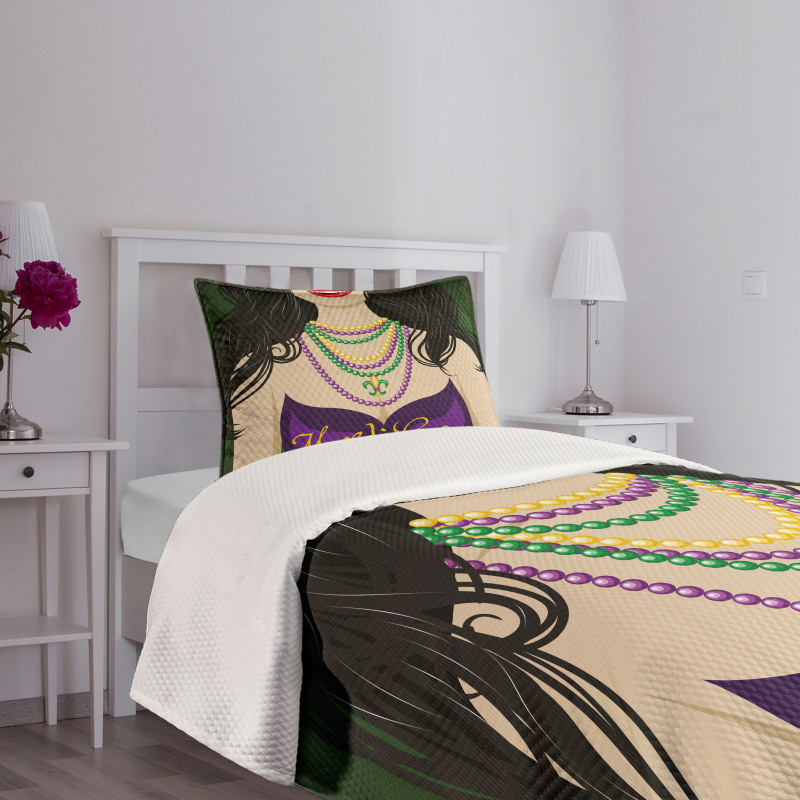 Woman in Party Dress Bedspread Set