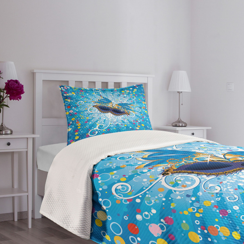 Colorful Dots Swirls Bedspread Set