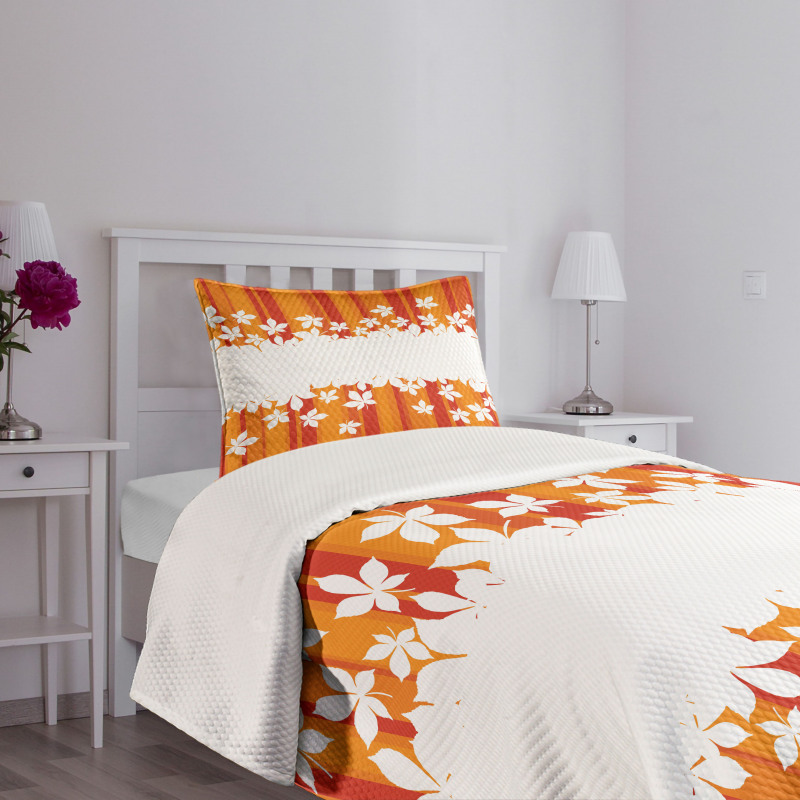 Autumnal Colors Stripes Bedspread Set