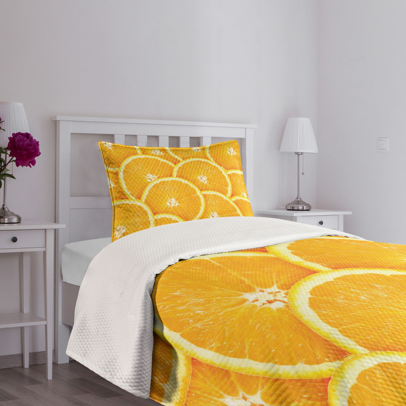 Citrus Fruit of Orange Bedspread Set