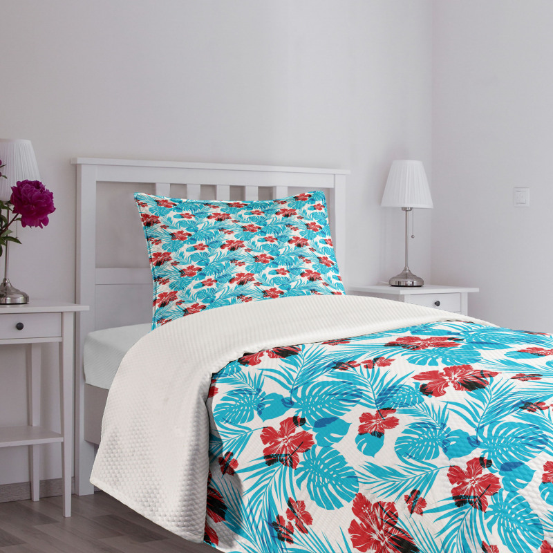 Island Vegetation Leaves Bedspread Set