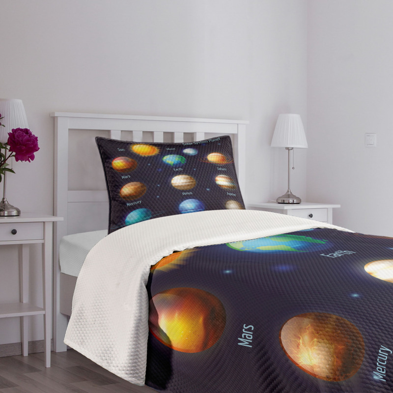 Solar System and Sun Bedspread Set