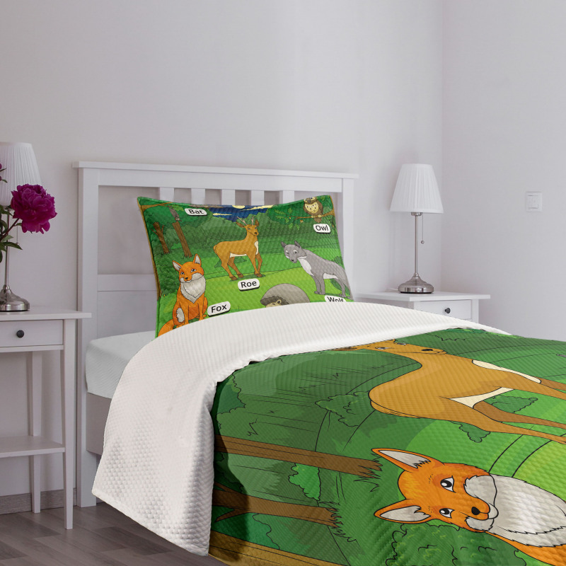 Cartoon Animals Bedspread Set